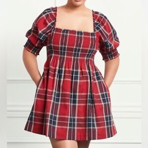 Hill House Athena dress - red tartan